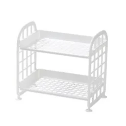 Hyllor>Fällbart Dubbellagers Förvaringsställ Badrumsförvaring Makeup Organizer Skrivbordsorganisatör Kökshylla Hemtillbehör Hyllor 150*130cm