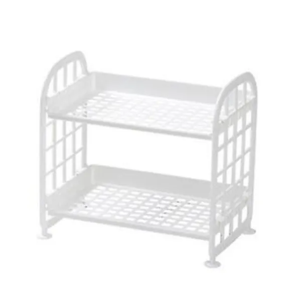 Hyllor>Fällbart Dubbellagers Förvaringsställ Badrumsförvaring Makeup Organizer Skrivbordsorganisatör Kökshylla Hemtillbehör Hyllor 150*130cm
