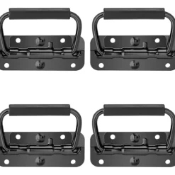 Kistor & Koffertar>Fällbart Lådans Handtag, 4 St. Rostfritt Stål Fällbara Korg Handtag Fjäderbelastat Handtag med Gummigrepp för Verktygslådor eller Förvaringslådor, 100x40mm (Svart | Fyndiq
