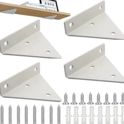 Hyllor>Flytande Hyllkonsoler 4 st Hyllstöd Metall Triangel Hyllkonsol Väggmonterad Hyllkonsol Flytande Vägghylla Konsol Dold Vägghylla