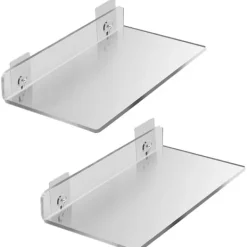 Hyllor>Flytande hyllor set om 2 - Utöka enkelt väggytan - Akryl liten vägg hylla för sovrum, badrum, spelrum, vardagsrum, kontor(20*10cm)