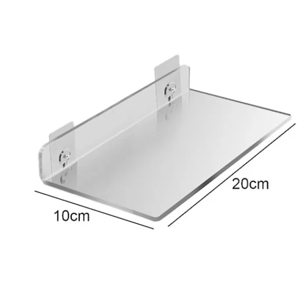 Hyllor>Flytande hyllor set om 2 - Utöka enkelt väggytan - Akryl liten vägg hylla för sovrum, badrum, spelrum, vardagsrum, kontor(20*10cm)