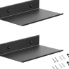 Mera Hyllor>Flytande Metall Vägghylla, 2-pack 20cm Svart med Monteringsdetaljer