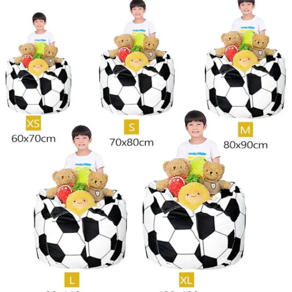 Sittsäckar>Fotbolls-sittsäcksöverdrag för barn utan fyllning, sittsäcksöverdrag för vuxna, barnstorlek - Stor förvaring av gosedjur 60x70cm Utan Fyllning 60x70cm No Filler | Fyndiq