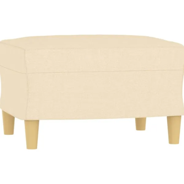 vidaXL Pallar>Fotpall gräddvit 60x50x41 cm tyg
