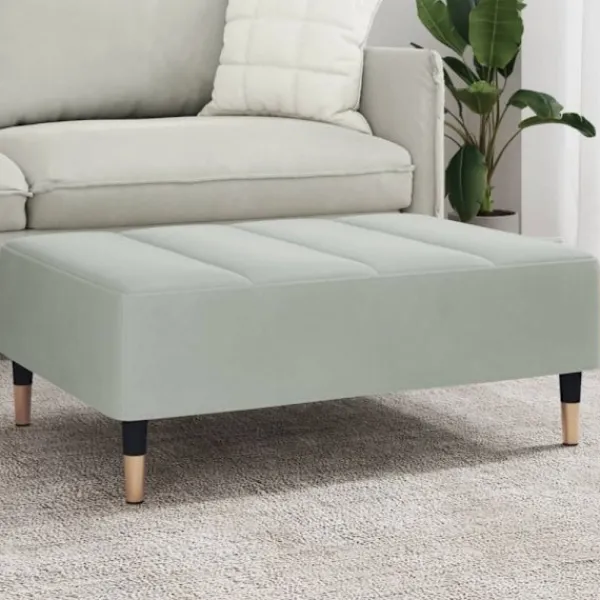 vidaXL Pallar>Fotpall Ljusgrå 77x55x31 cm sammet