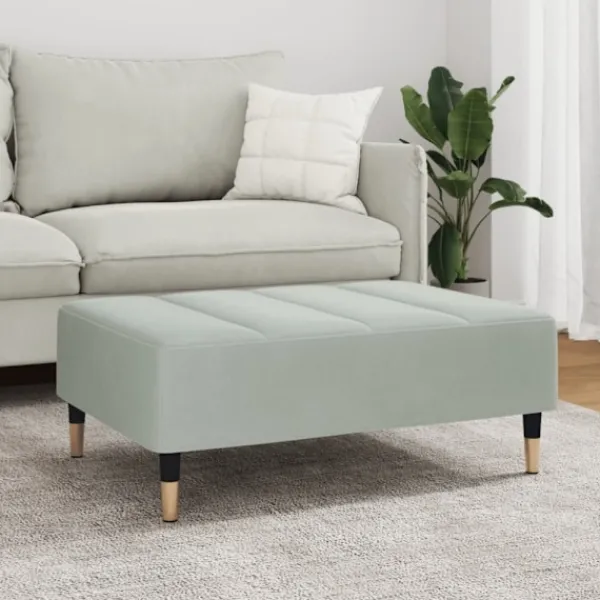 vidaXL Pallar>Fotpall Ljusgrå 77x55x31 cm sammet