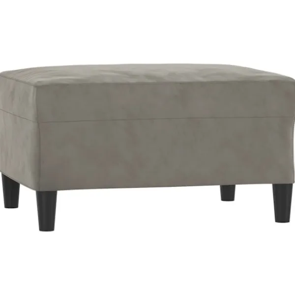 vidaXL Pallar>Fotpall Ljusgrå 70x55x41 cm sammet