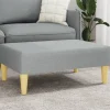 vidaXL Pallar>Fotpall Ljusgrå 77x55x31 cm tyg