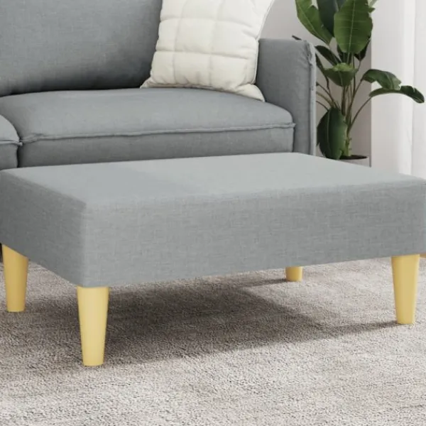 vidaXL Pallar>Fotpall Ljusgrå 77x55x31 cm tyg