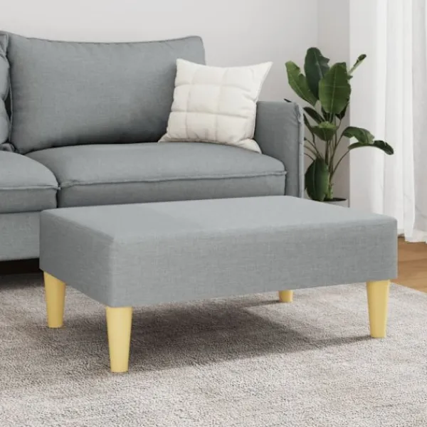 vidaXL Pallar>Fotpall Ljusgrå 77x55x31 cm tyg