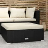 vidaXL Sittpuffar>Fotpall med dyna konstrotting svart 70x70x30 cm