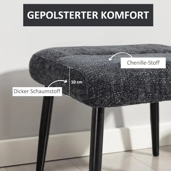 Northio Pallar>Fotpall med mjuk kudde, chenilletyg, stålben