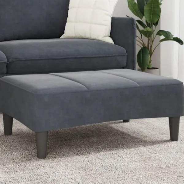 vidaXL Pallar>Fotpall mörkgrå 77x55x31 cm sammet