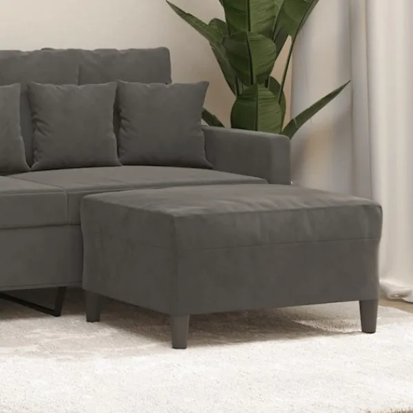 vidaXL Pallar>Fotpall mörkgrå 70x55x41 cm sammet