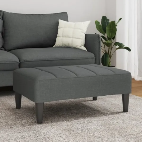 vidaXL Pallar>Fotpall mörkgrå 77x55x31 cm tyg