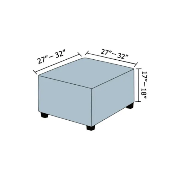 Sittpuffar>Fotpallsskydd Vardagsrum Fotpall Fyrkantig Elastisk Soffa Överdrag (Marinblå)