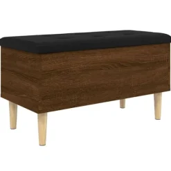 vidaXL Balkongmöbler>Förvaringsbänk brun ek 82x42x46 cm konstruerat trä