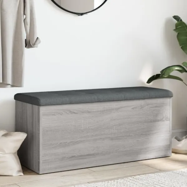 vidaXL Kistor & Koffertar>Förvaringsbänk grå sonoma 102x42x45 cm konstruerat trä