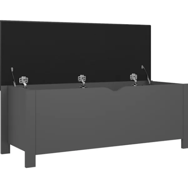 vidaXL Kistor & Koffertar>Förvaringsbänk med dyna grå 105x40x45 cm konstruerat trä