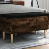 vidaXL Balkongmöbler>Förvaringsbänk rökfärgad ek 82x42x46 cm konstruerat trä