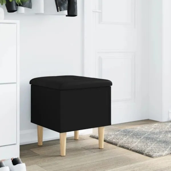 vidaXL Pallar>Förvaringsbänk svart 42x42x46 cm konstruerat trä