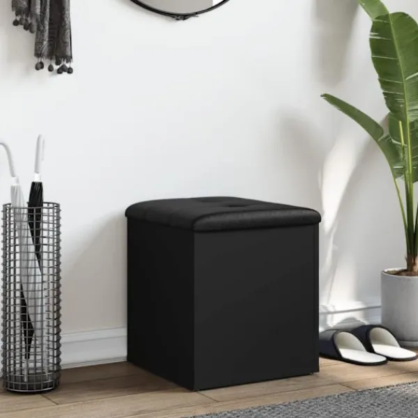 vidaXL Kistor & Koffertar>Förvaringsbänk svart 42x42x45 cm konstruerat trä