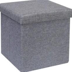 Sittpuffar>Förvaringsfåtölj Kub Vardagsrum Sovrum Hemmakontor Sovsal Liten Fotpall Förvaringsfåtölj Grå 30*30*30cm