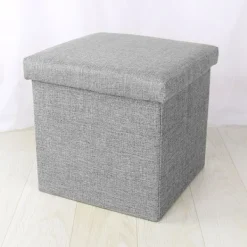 Sittpuffar>Förvaringsfåtölj Kub Vardagsrum Sovrum Hemmakontor Sovsal Liten Fotpall Förvaringsfåtölj Grå 30*30*30cm