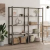 vidaXL Hyllor>Förvaringshylla 5 hyllplan grå 170x38x170 cm massiv furu