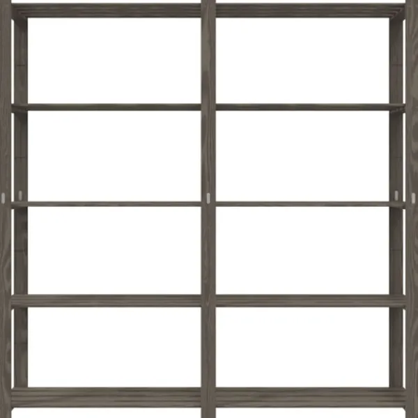 vidaXL Hyllor>Förvaringshylla 5 hyllplan grå 170x38x170 cm massiv furu