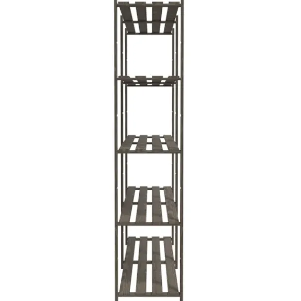 vidaXL Hyllor>Förvaringshylla 5 hyllplan grå 170x38x170 cm massiv furu