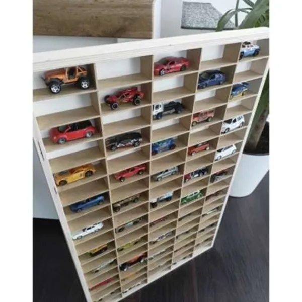 Hyllor>Förvaringshylla för Modellbilar / Samlarsaker - Hylla med små 90-fack