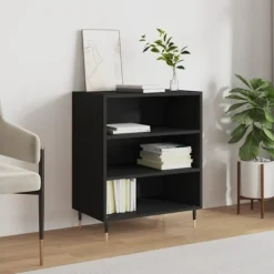 vidaXL Hyllor>Förvaringshylla svart 57x35x70 cm konstruerat trä