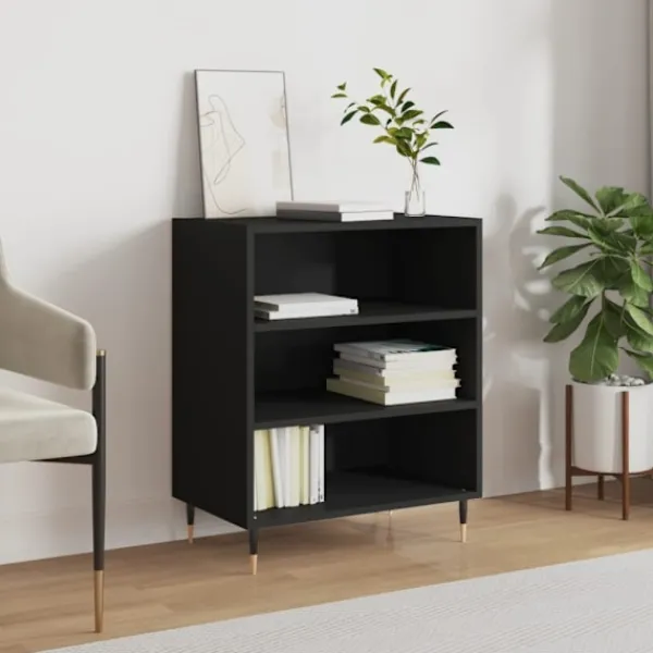 vidaXL Hyllor>Förvaringshylla svart 57x35x70 cm konstruerat trä