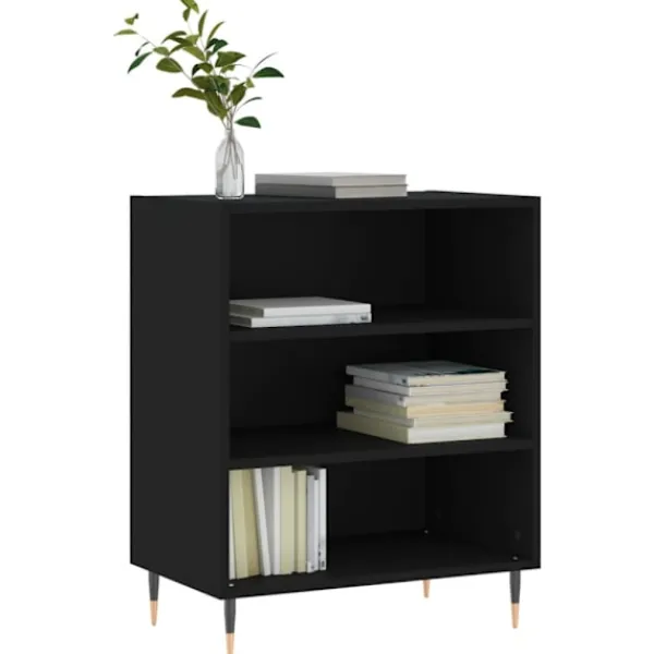 vidaXL Hyllor>Förvaringshylla svart 57x35x70 cm konstruerat trä