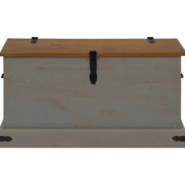 vidaXL Kistor & Koffertar>Förvaringskista HALDEN grå 91x48x47 cm massiv trä furu