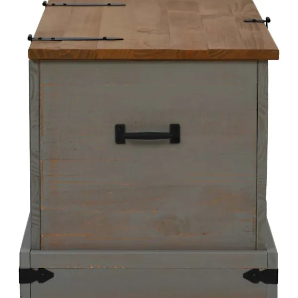 vidaXL Kistor & Koffertar>Förvaringskista HALDEN grå 91x48x47 cm massiv trä furu