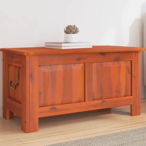 vidaXL Kistor & Koffertar>Förvaringskista med lock brun massivt akaciaträ