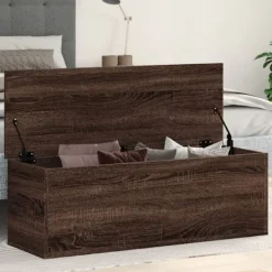 vidaXL Kistor & Koffertar>Förvaringslåda brun ek 102x35x35 cm konstruerat trä