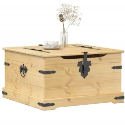 vidaXL Kistor & Koffertar>Förvaringslåda Corona 78x78x45 cm massiv furu