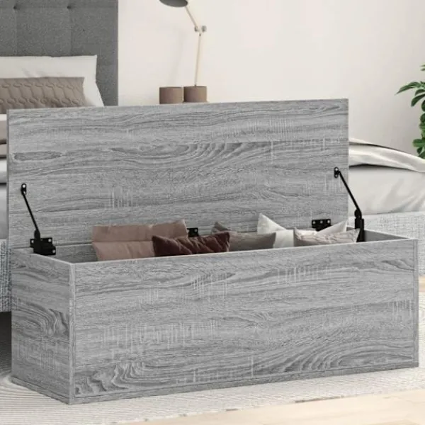 vidaXL Kistor & Koffertar>Förvaringslåda grå sonoma 102x35x35 cm konstruerat trä