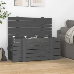 vidaXL Kistor & Koffertar>Förvaringslåda grå 91x40,5x42 cm massiv furu