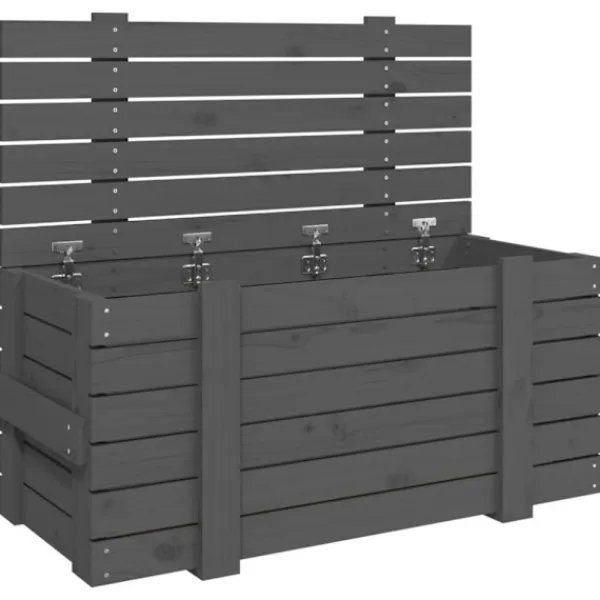 vidaXL Kistor & Koffertar>Förvaringslåda grå 91x40,5x42 cm massiv furu