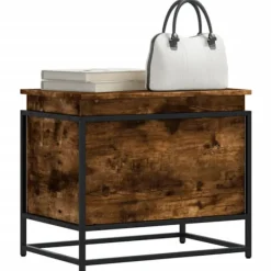 vidaXL Kistor & Koffertar>Förvaringslåda lock rökfärgad ek 60x40x51,5 cm konstruerat trä