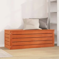 vidaXL Kistor & Koffertar>Förvaringslåda med dörr Vaxbrun 89 x 36,5 x 33 cm Massiv furu
