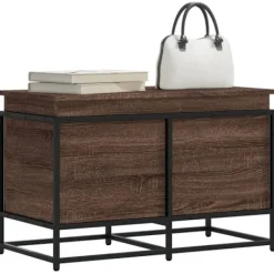 vidaXL Kistor & Koffertar>Förvaringslåda med lock brun ek 80x40x51,5 cm konstruerat trä