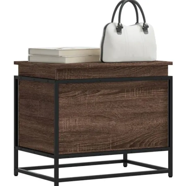 vidaXL Kistor & Koffertar>Förvaringslåda med lock brun ek 60x40x51,5 cm konstruerat trä