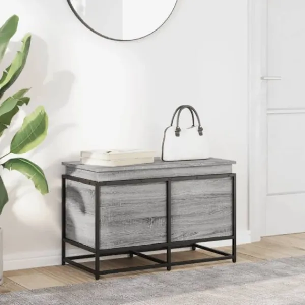 vidaXL Kistor & Koffertar>Förvaringslåda med lock grå sonoma 80x40x51,5cm konstruerat trä