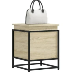 vidaXL Småbord>Förvaringslåda med lock sonoma-ek 40x40x51,5 cm konstruerat trä